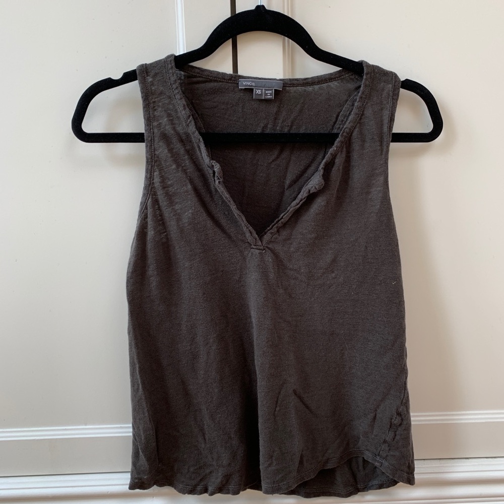 Vince v-neck cutout tank top